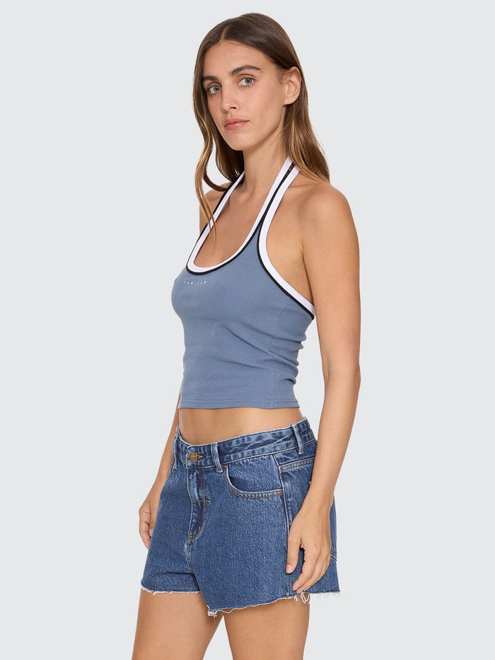 Compact Spaces Halter Top - Bluefin