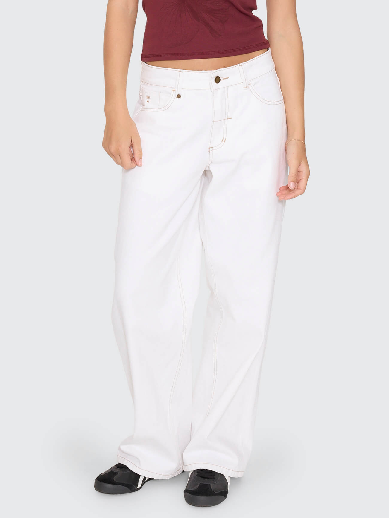 Billie Low Rise Baggy Jean - Vintage White