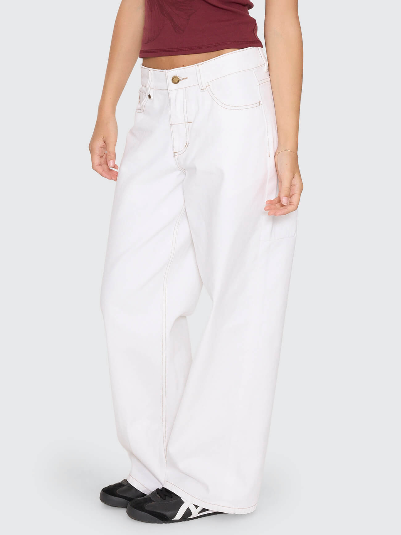 Billie Low Rise Baggy Jean - Vintage White