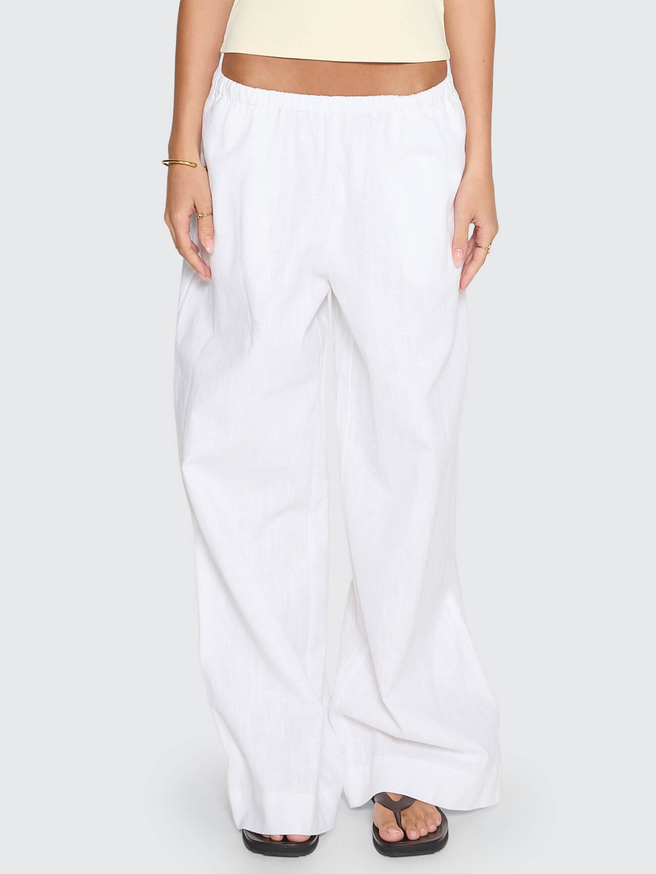 Lettie Elastic Pant - White 4