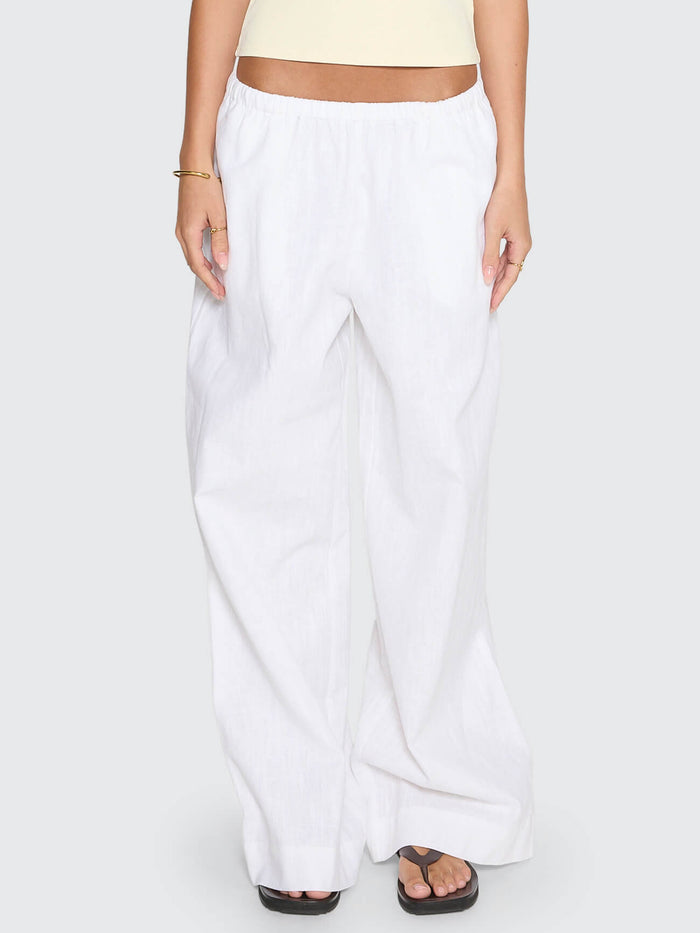 Lettie Elastic Pant - White 4