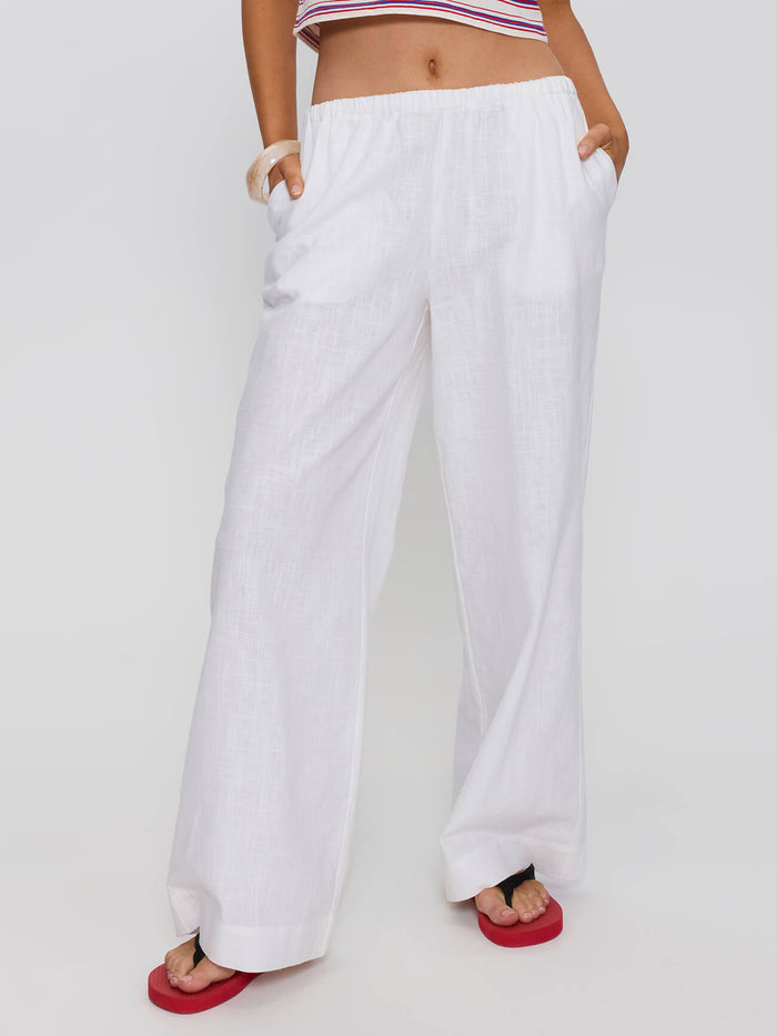 Lettie Elastic Pant - White 4