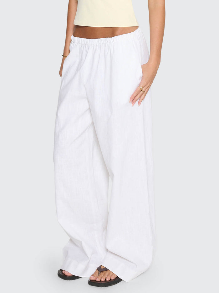 Lettie Elastic Pant - White 4