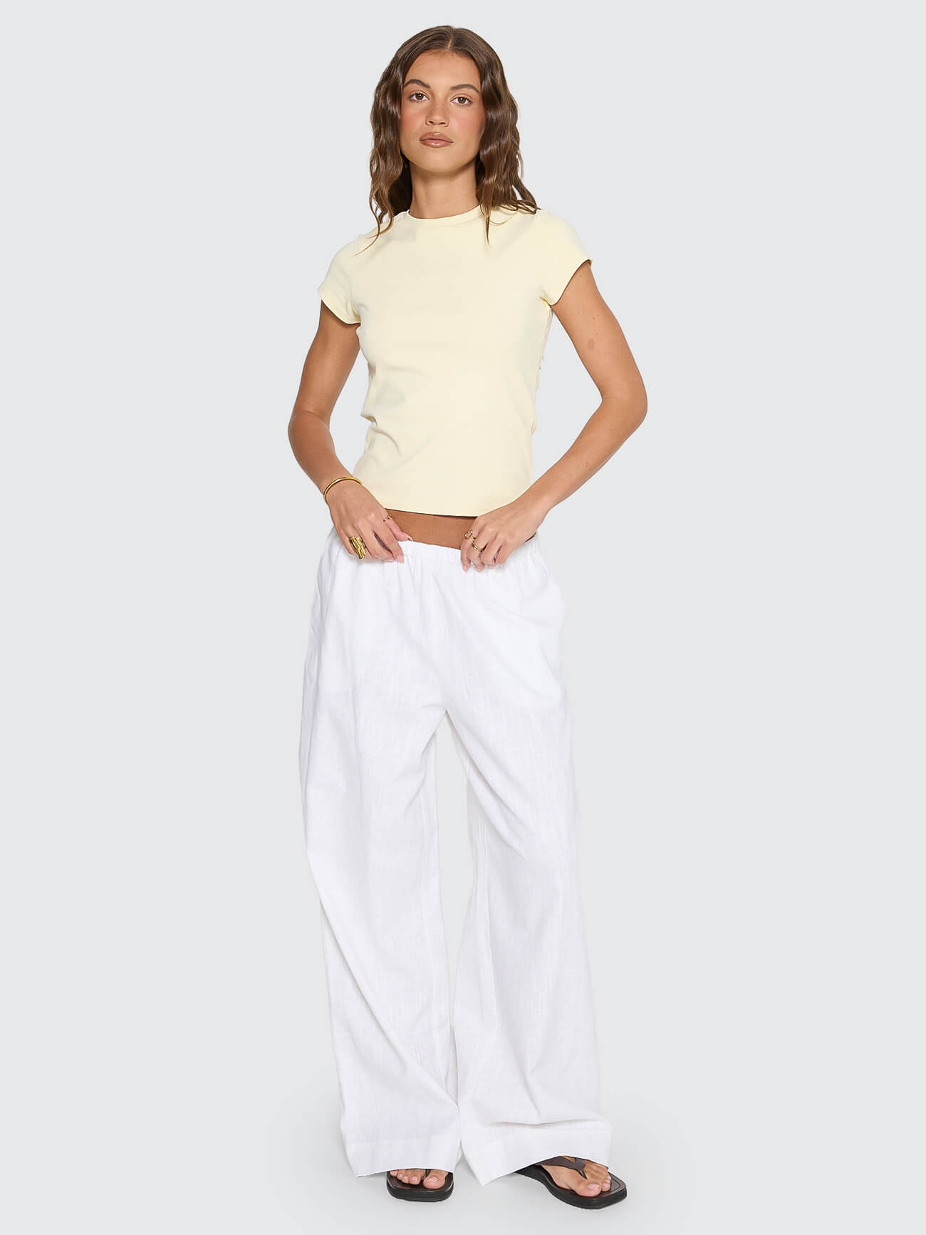 Lettie Elastic Pant - White 4