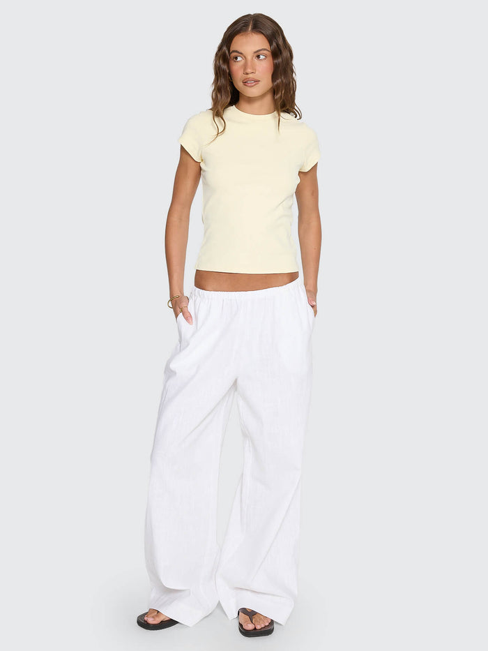 Lettie Elastic Pant - White 4