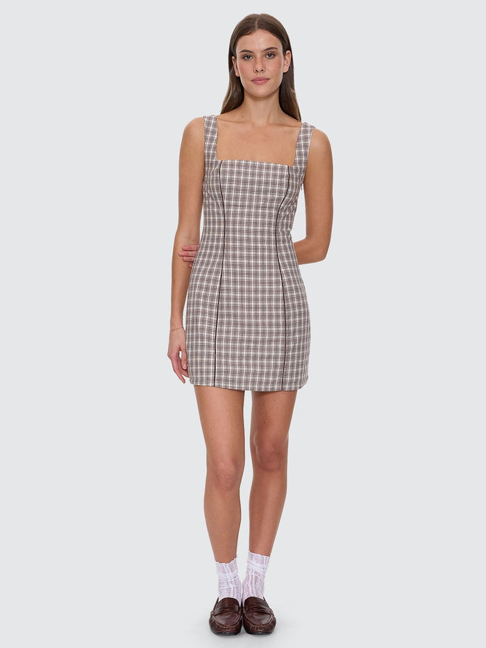 Adorned Check Elsie Mini Dress - Java 4