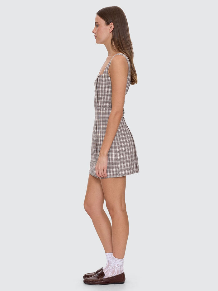 Adorned Check Elsie Mini Dress - Java 4