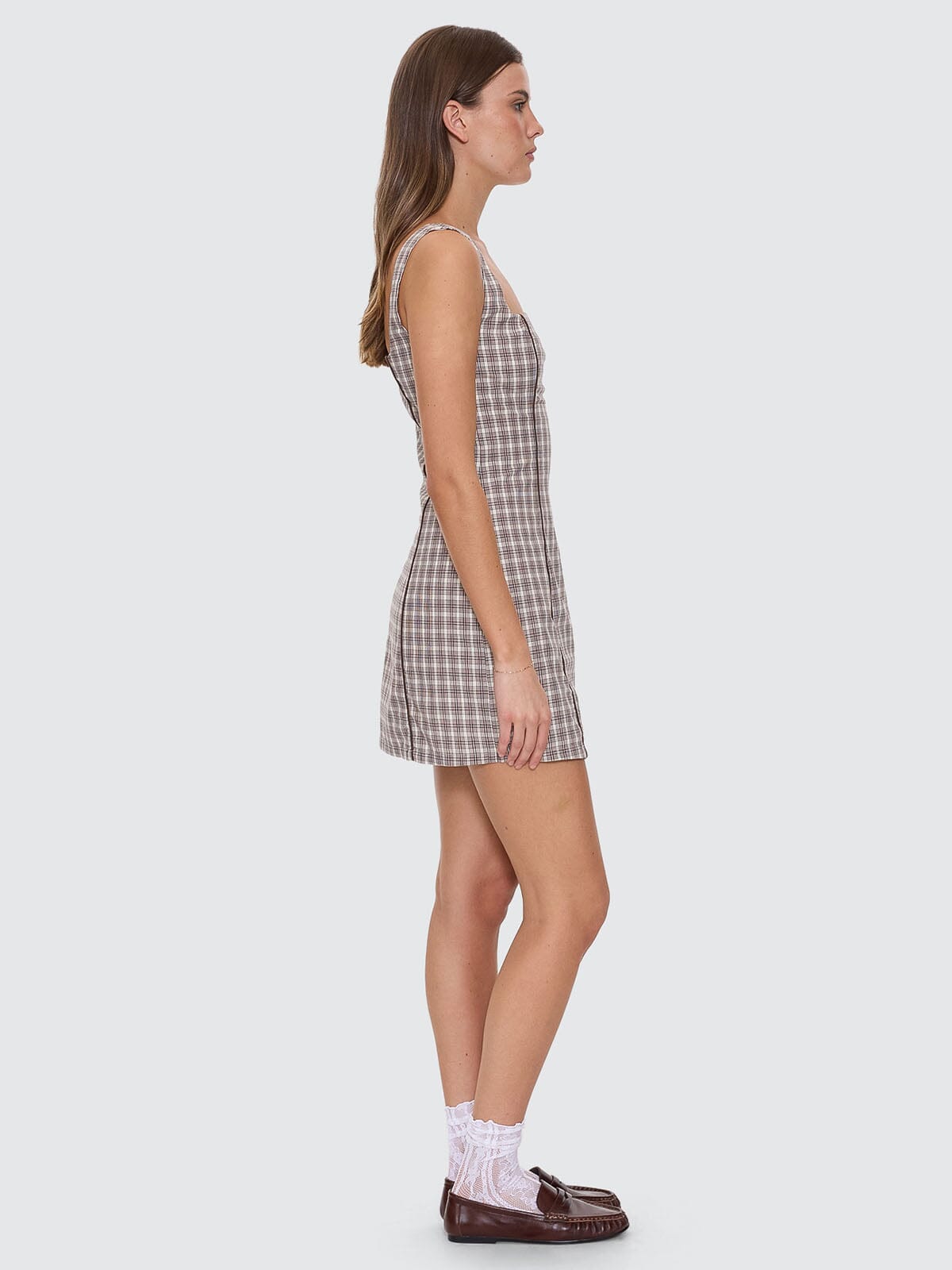 Adorned Check Elsie Mini Dress - Java 4