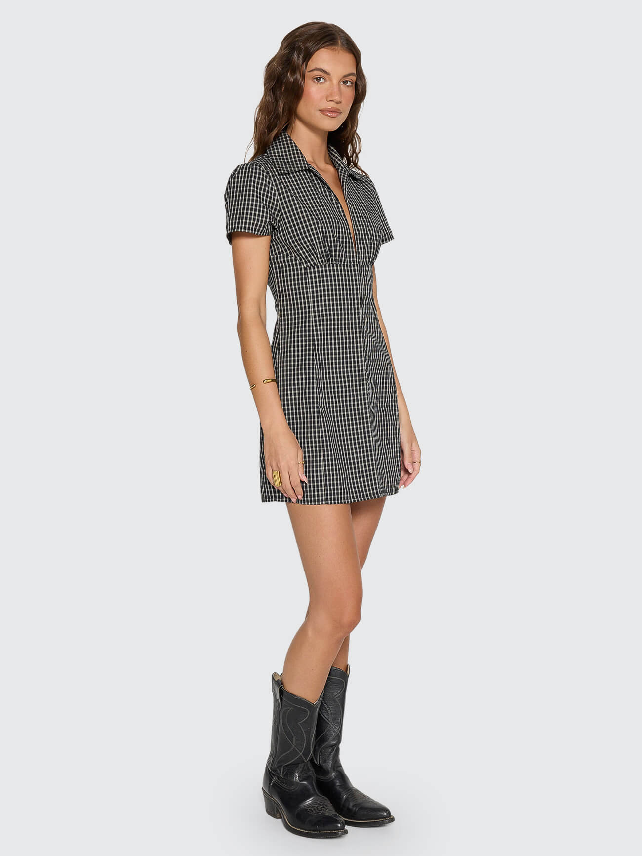 Sienna Check Dress - Black 4