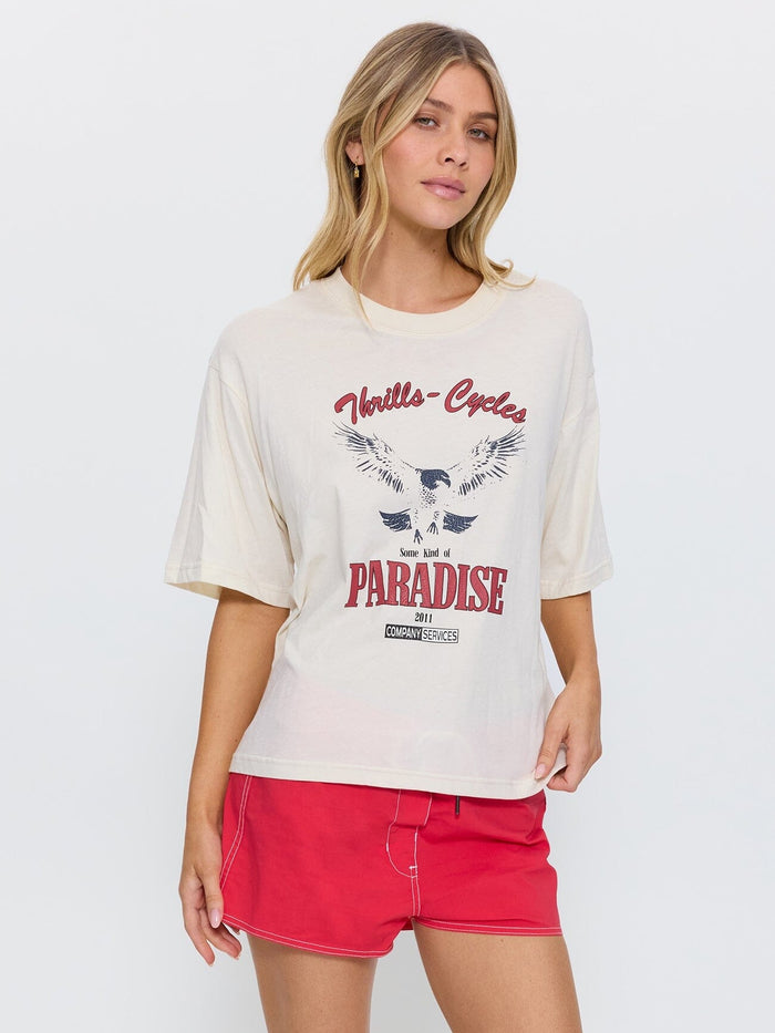 Get The Horns Square Tee - Heritage White