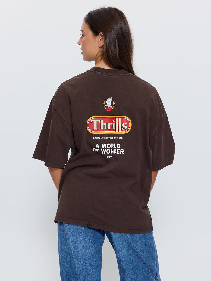 World Of Wonder Oversized Tee - Postal Brown