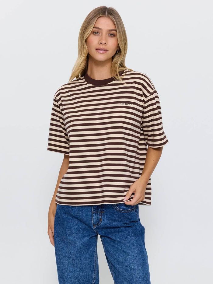 Echoes Stripe Square Tee - Butter Cream Stripe 4