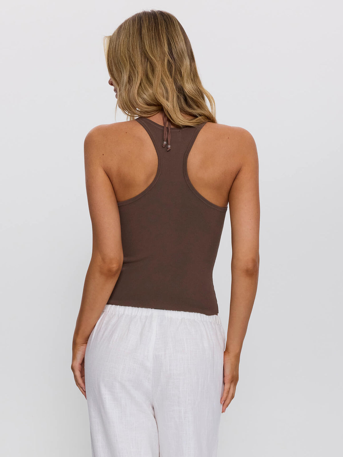 Anna V Neck Tank - Cocoa 4