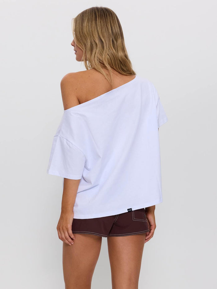 Lost Paradise Off Shoulder Tee - White 4