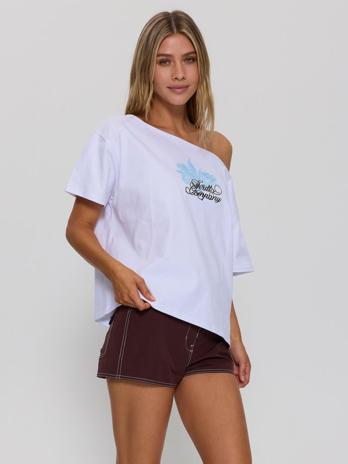Lost Paradise Off Shoulder Tee - White 4