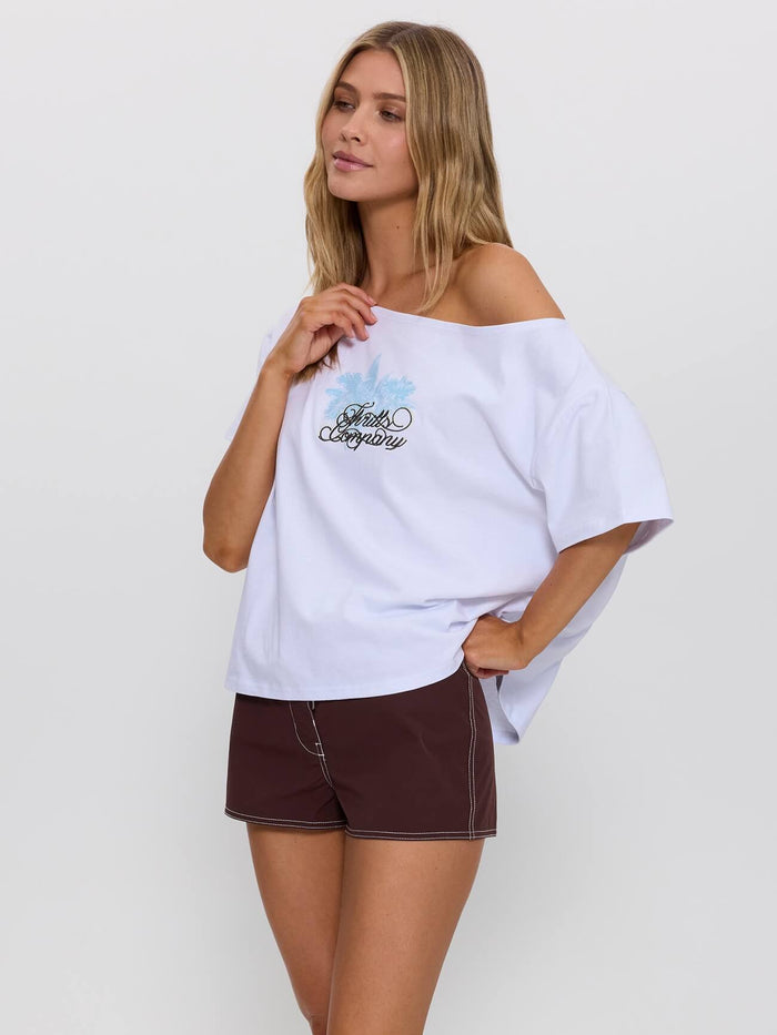Lost Paradise Off Shoulder Tee - White 4