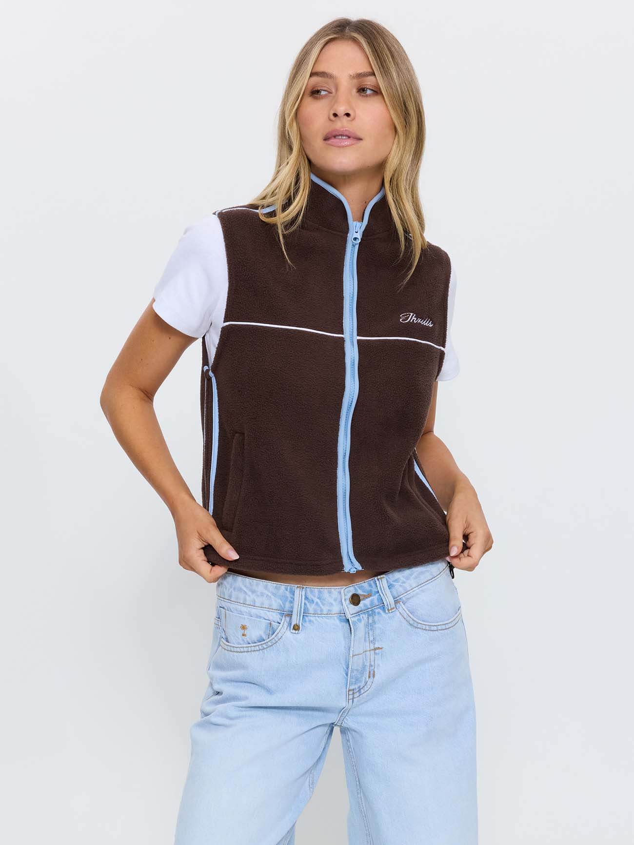 Obey Panelled Vest - Postal Brown 4