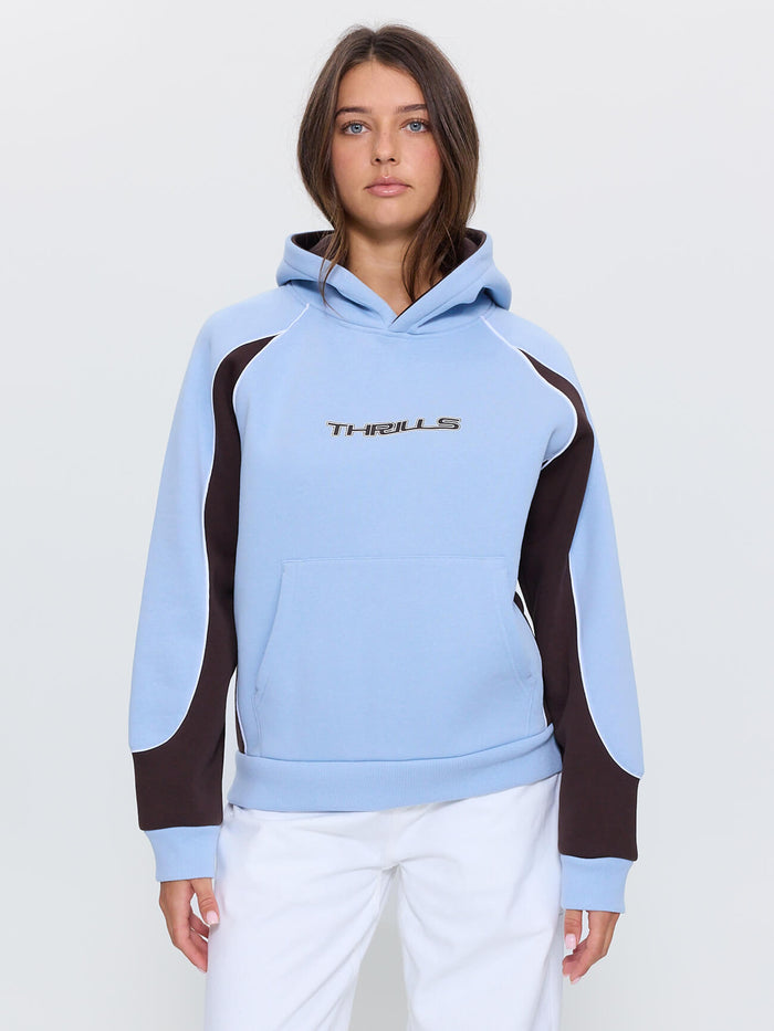 On Repeat Panelled Raglan Hood - Placid Blue 4