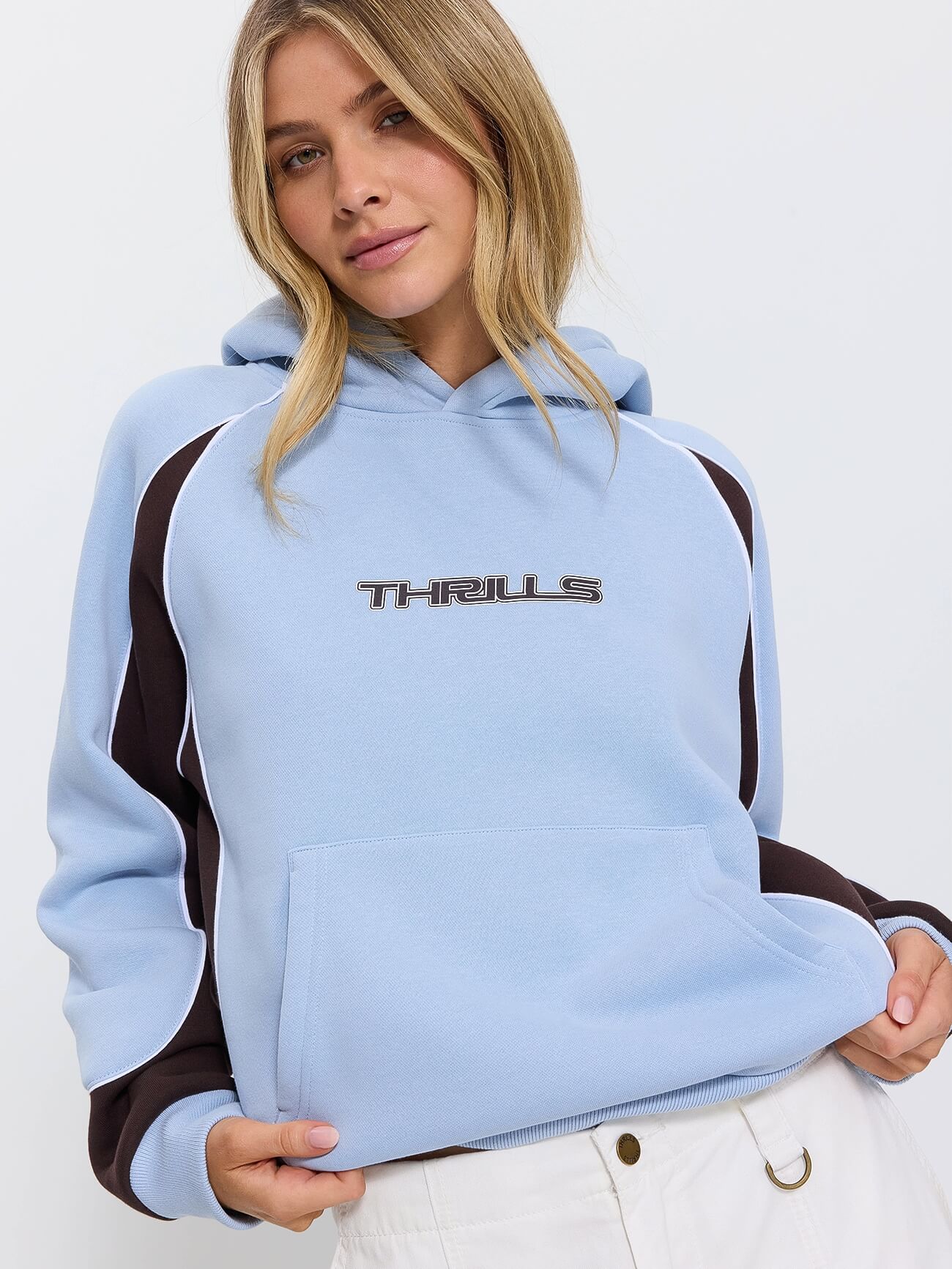 On Repeat Panelled Raglan Hood - Placid Blue 4