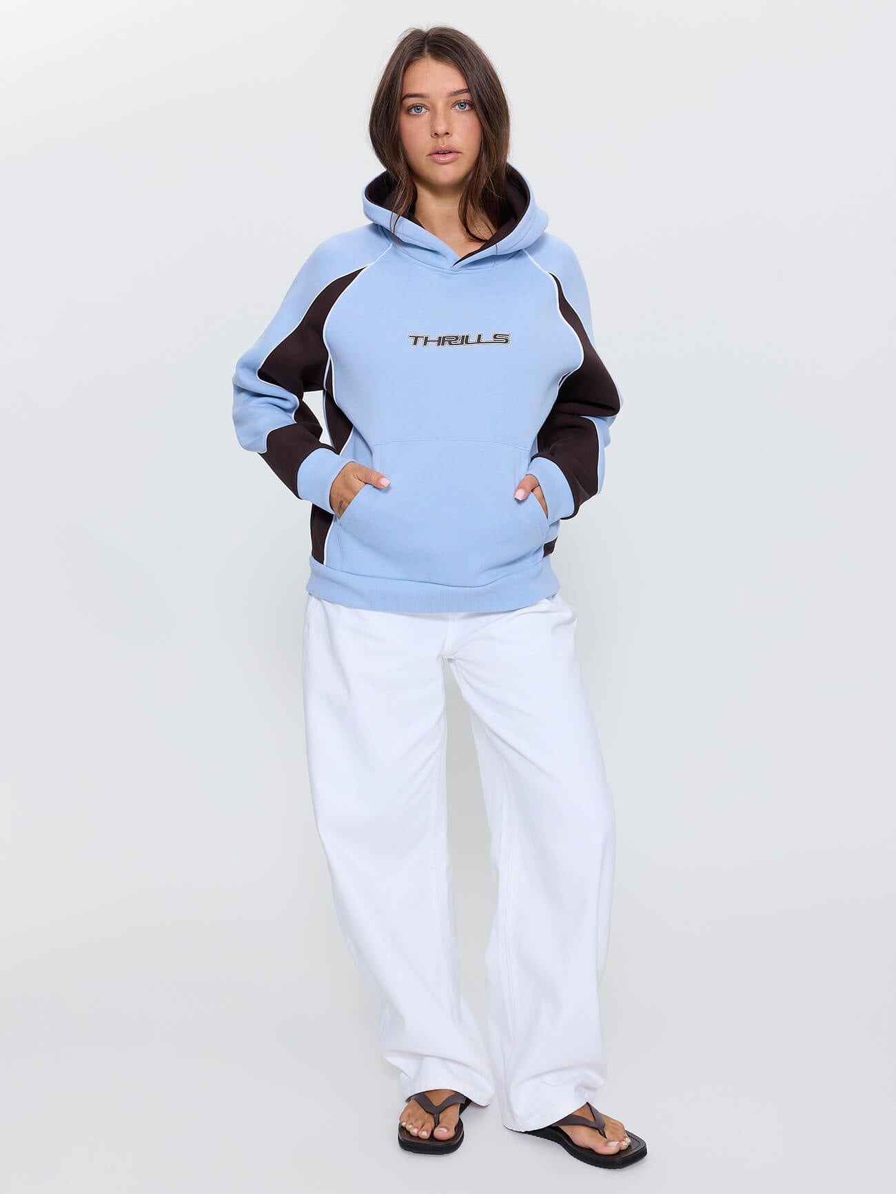 On Repeat Panelled Raglan Hood - Placid Blue 4