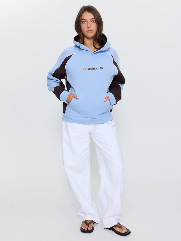 On Repeat Panelled Raglan Hood - Placid Blue 4