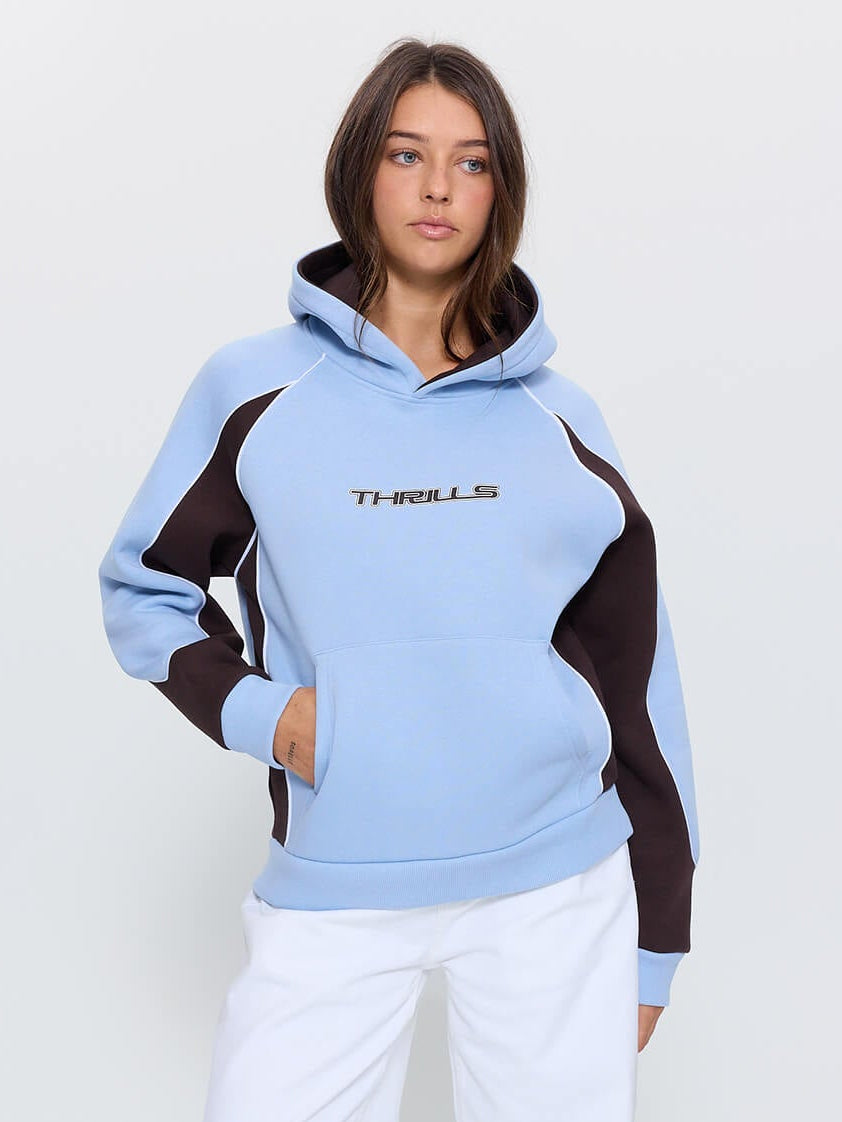 On Repeat Panelled Raglan Hood - Placid Blue 4