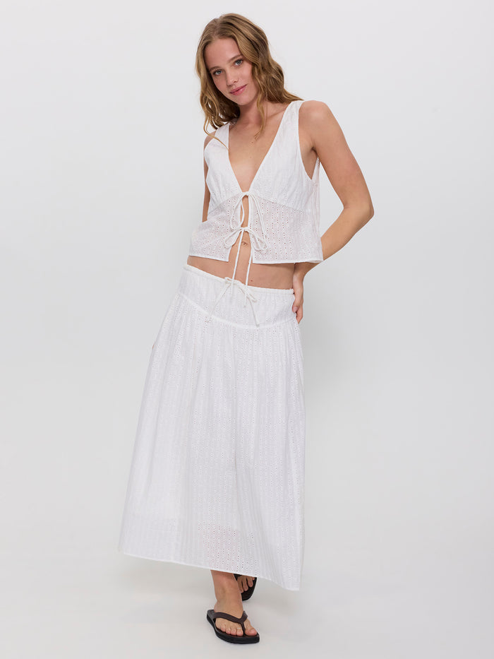 Saige Broderie Anglaise Top - White 4