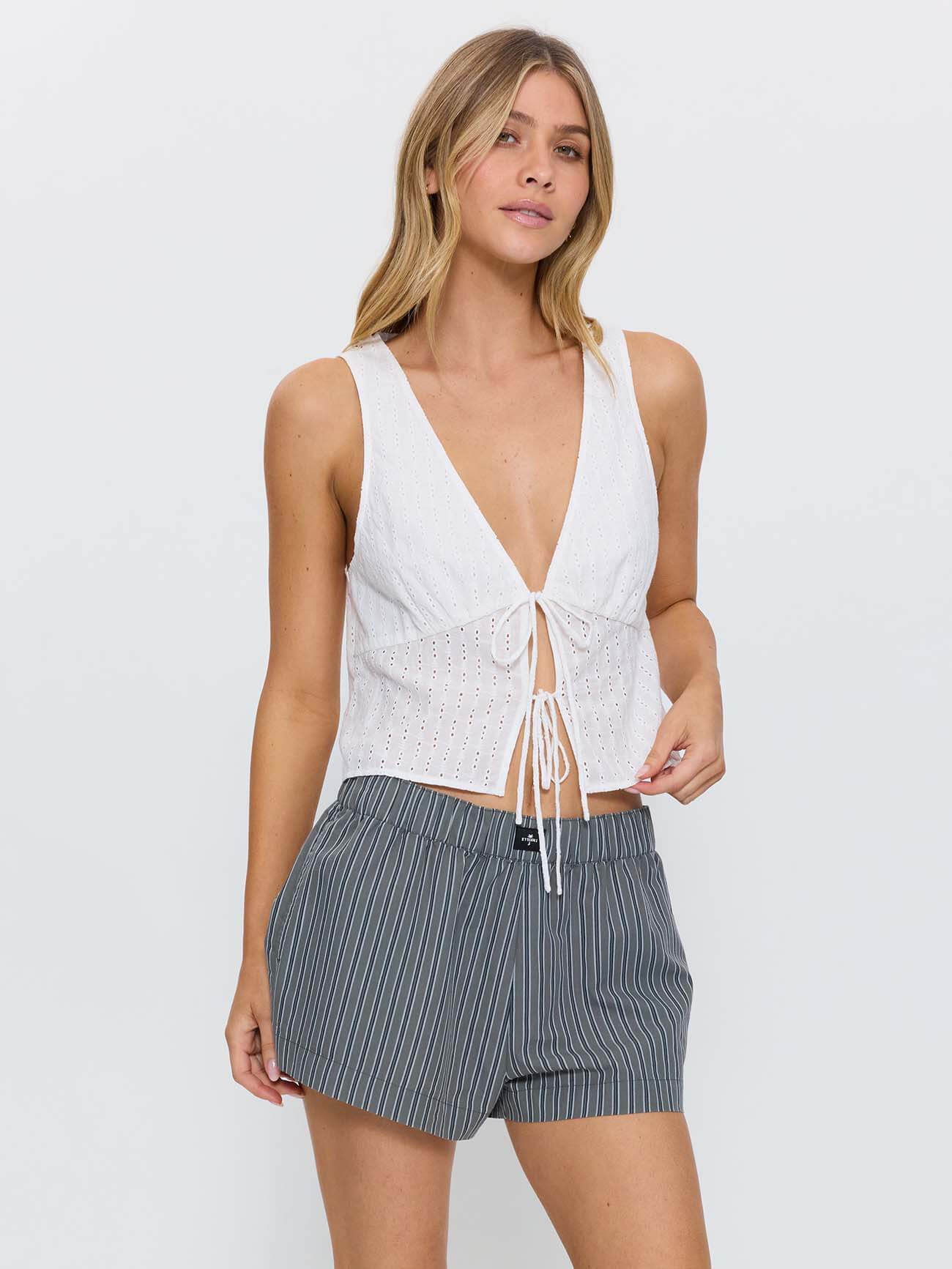 Saige Broderie Anglaise Top - White 4