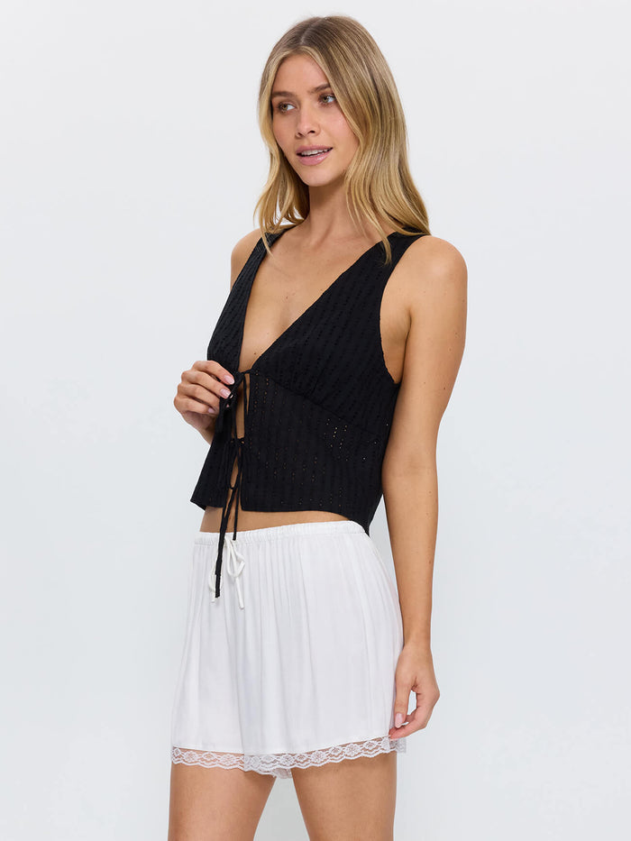 Saige Broderie Anglaise Top - Black 4