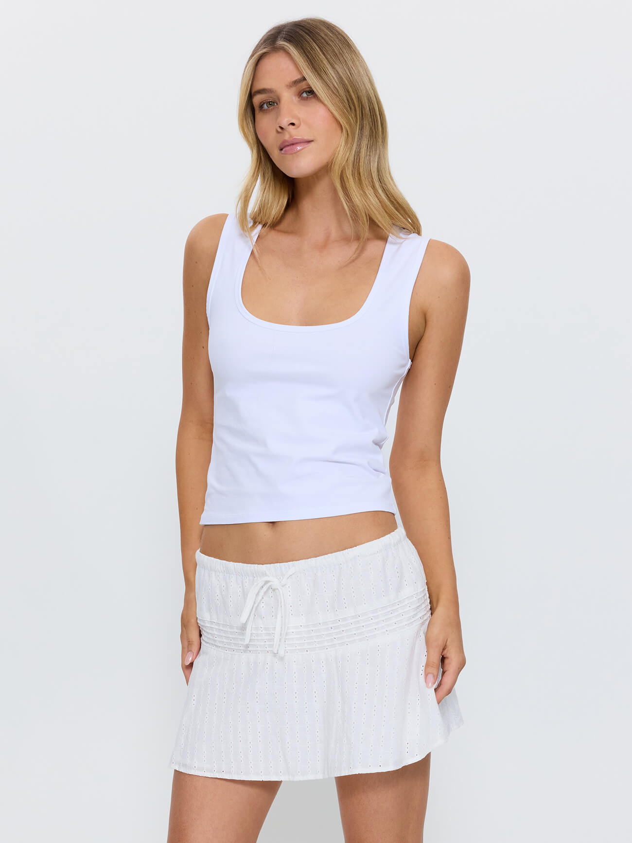 Evolve Square Neck Tank - White 4