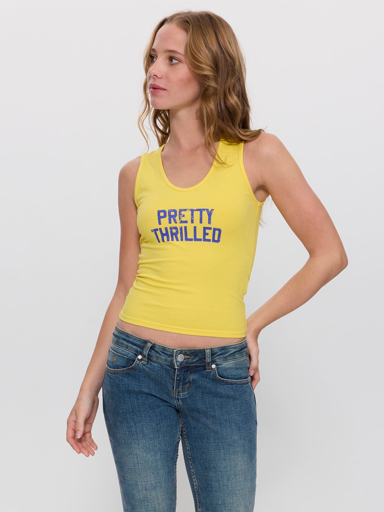 Thrilled V Neck Tank - Mimosa 4