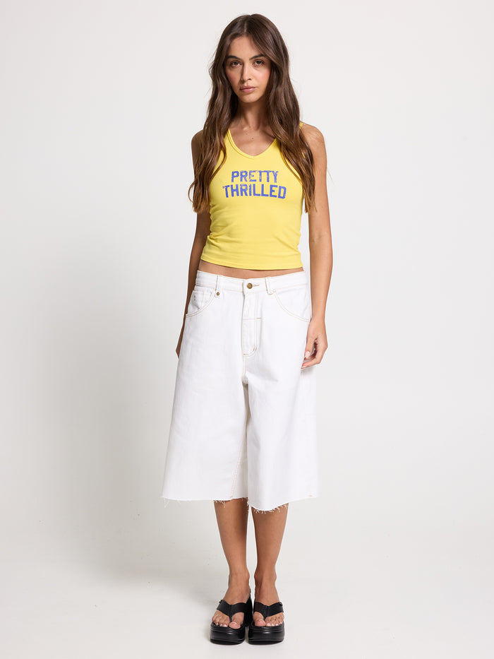 Thrilled V Neck Tank - Mimosa