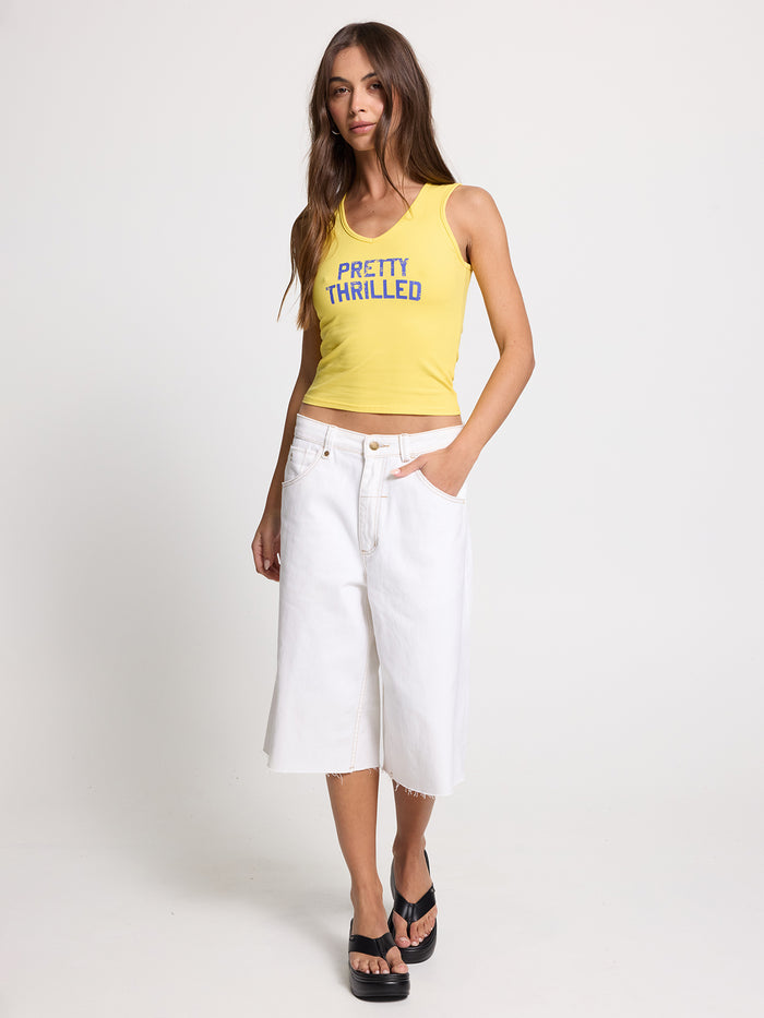 Thrilled V Neck Tank - Mimosa