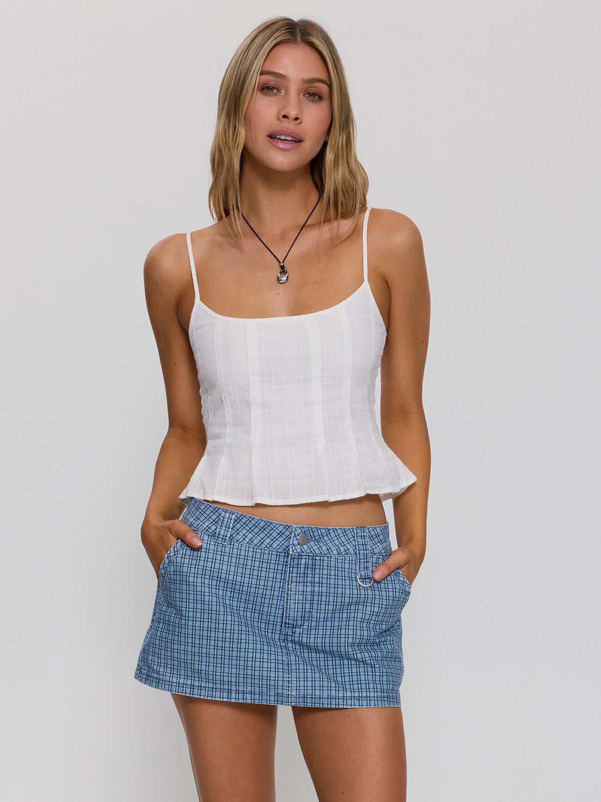 Harley Pleated Cami - White 4