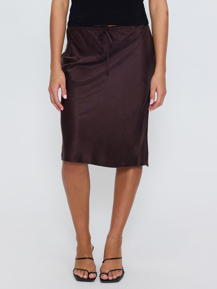Adele Bias Midi Skirt - Postal Brown 4