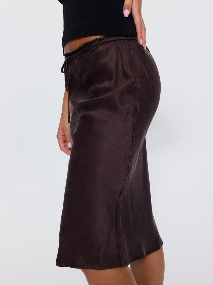 Adele Bias Midi Skirt - Postal Brown 4