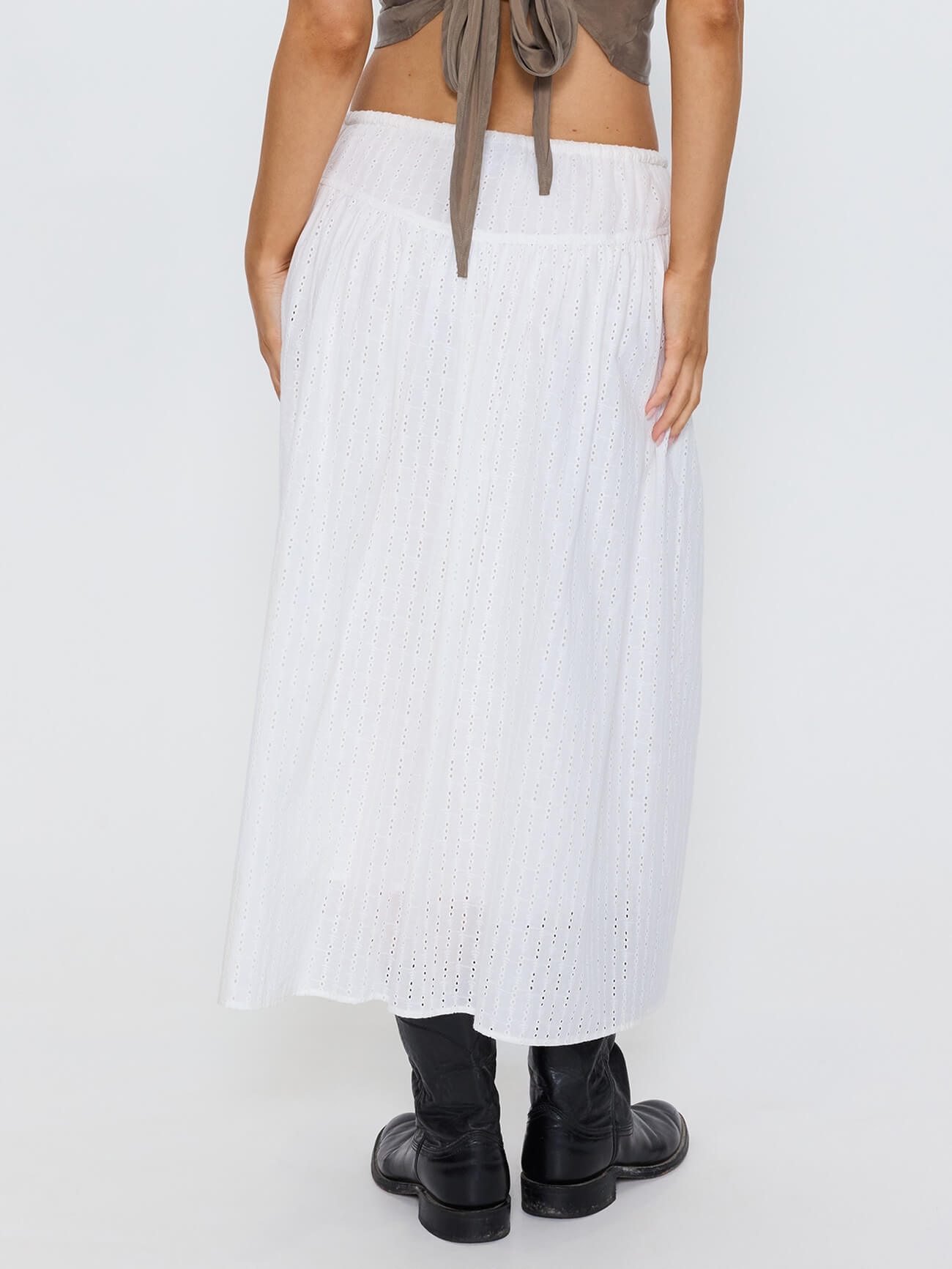 Jules Broderie Anglaise Midi Skirt - White 4