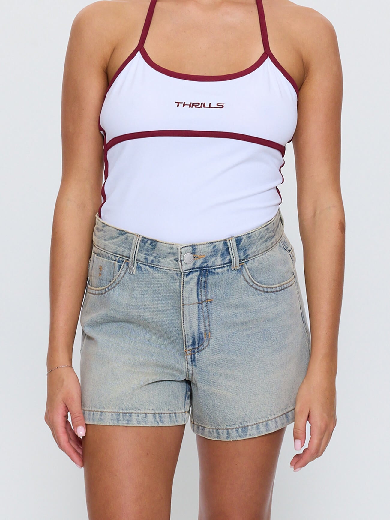Cara Mid Rise Short - Light Granite Blue 4