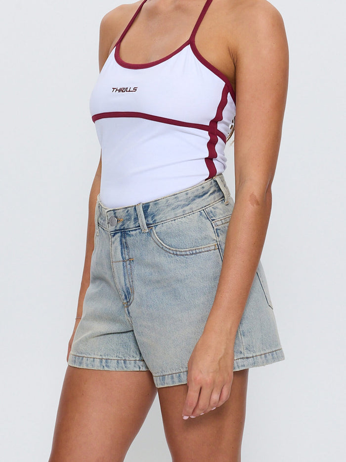 Cara Mid Rise Short - Light Granite Blue 4