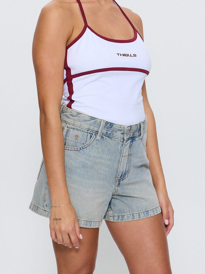 Cara Mid Rise Short - Light Granite Blue 4