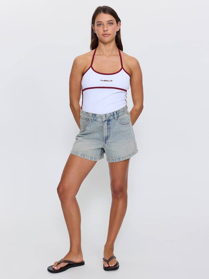 Cara Mid Rise Short - Light Granite Blue 4