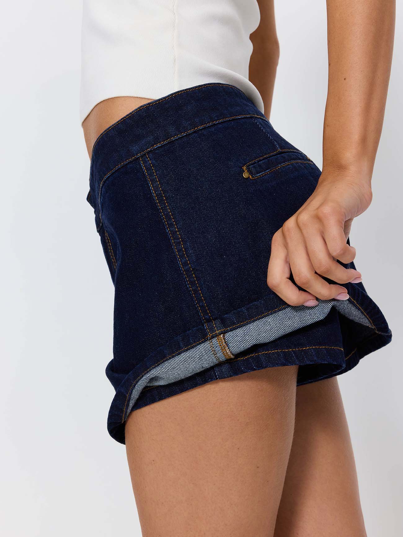 Lark Mini Skort - Raw Indigo