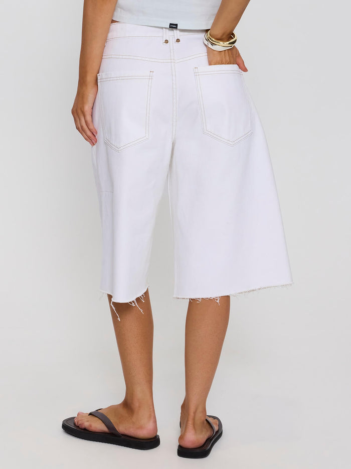 Darcy Low Rise Embro Short - Vintage White 4