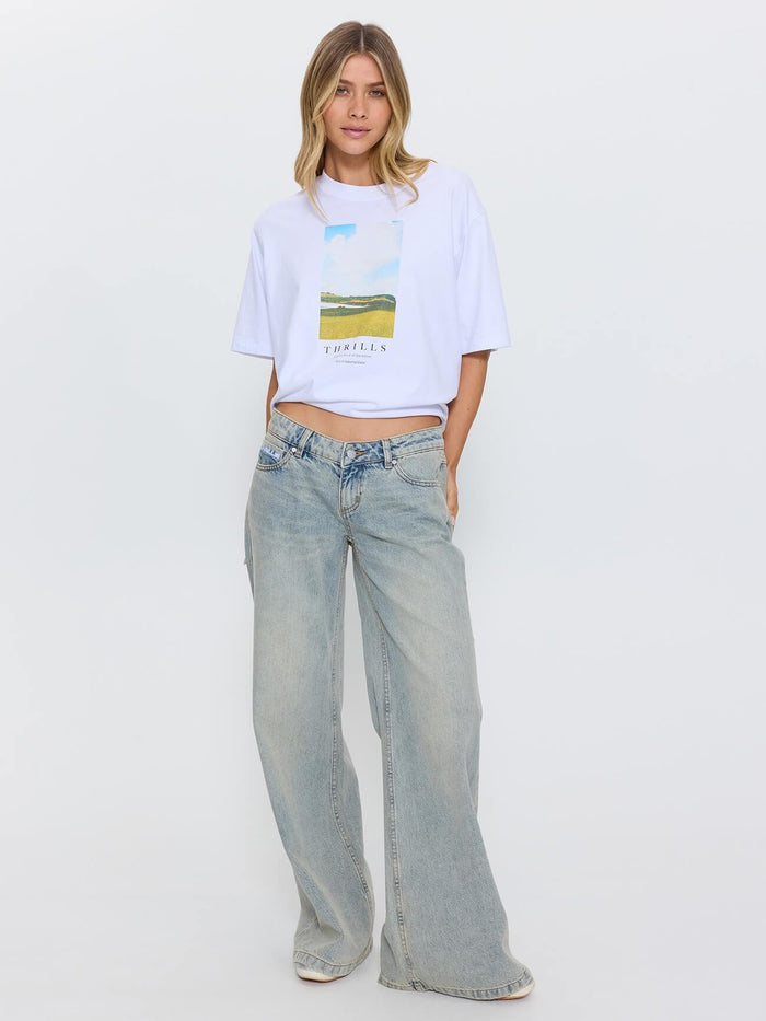 Wren Super Low Wide Leg Jean - Light Granite Blue 4