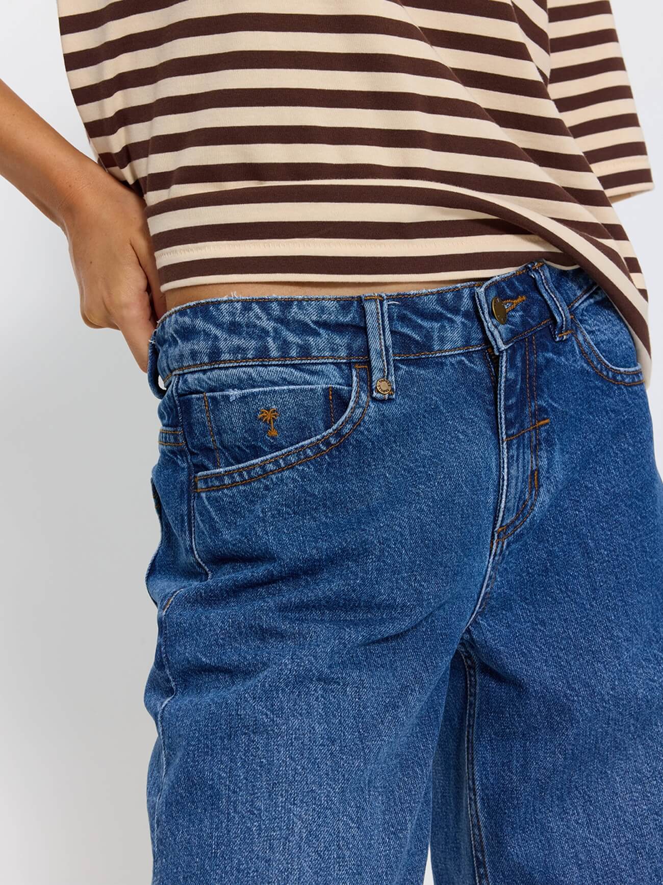 Hunter Low Rise Wide Jean - Darker Dust Blue 4