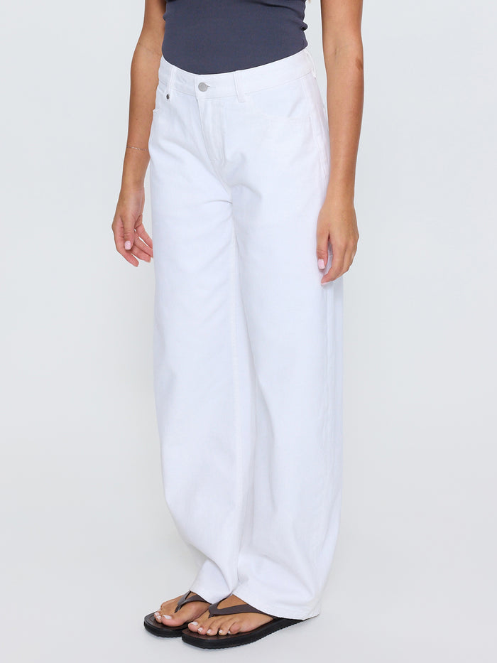 Sloane Low Rise Barrel Jean - Whiteout