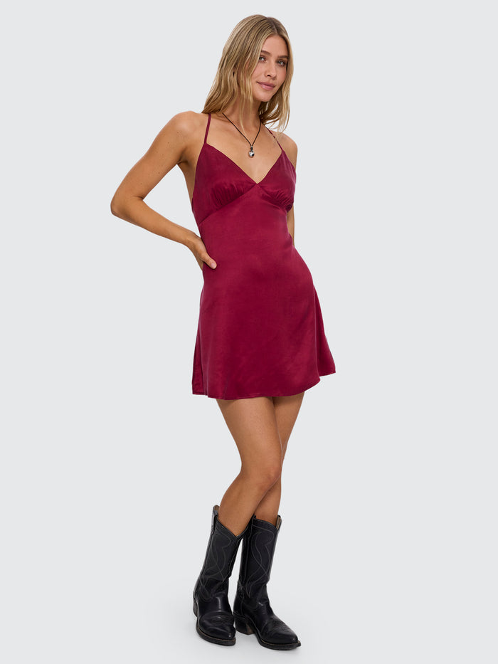 Etta Mini Slip Dress - Raspberry Wine 4