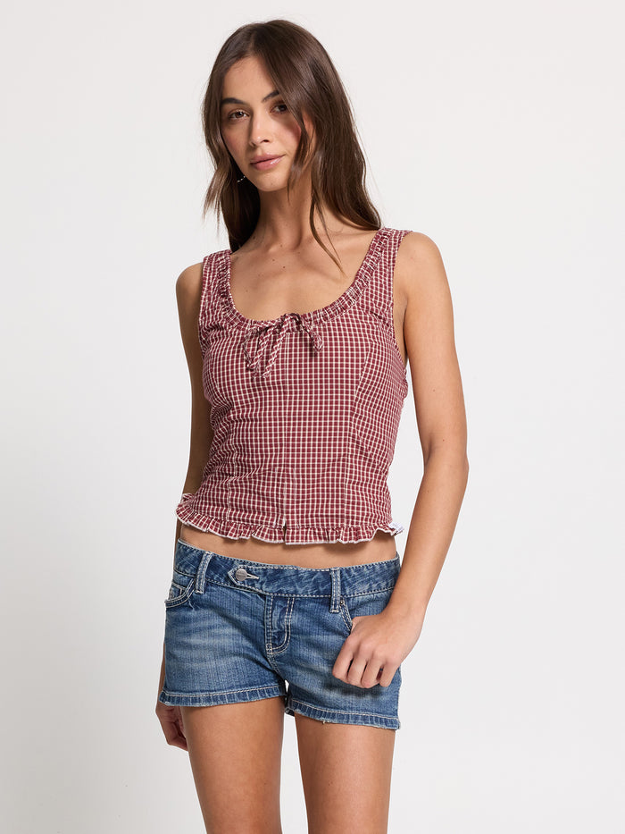 Clouded Bustier Top - Red 4