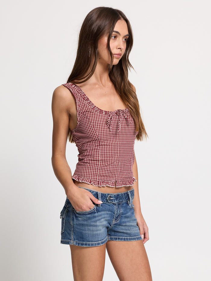 Clouded Bustier Top - Red 4