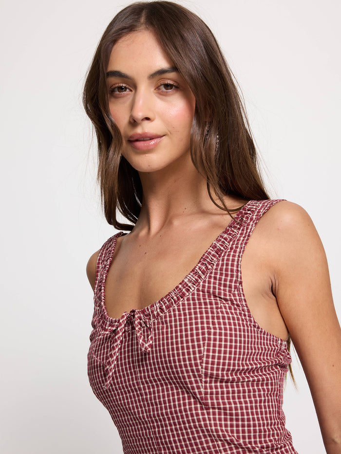 Clouded Bustier Top - Red 4